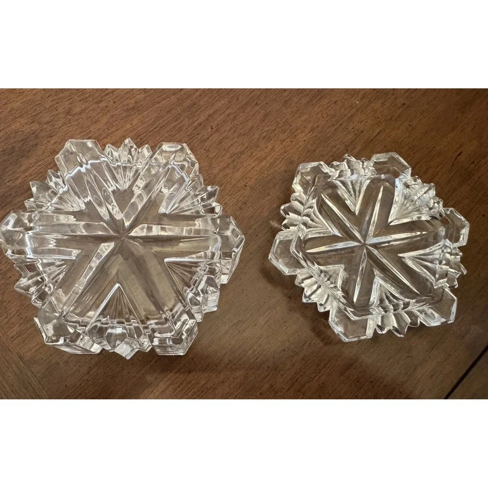 Vintage Mikasa Lead Crystal Snowflake Trinket‎ Jewelry Box 4